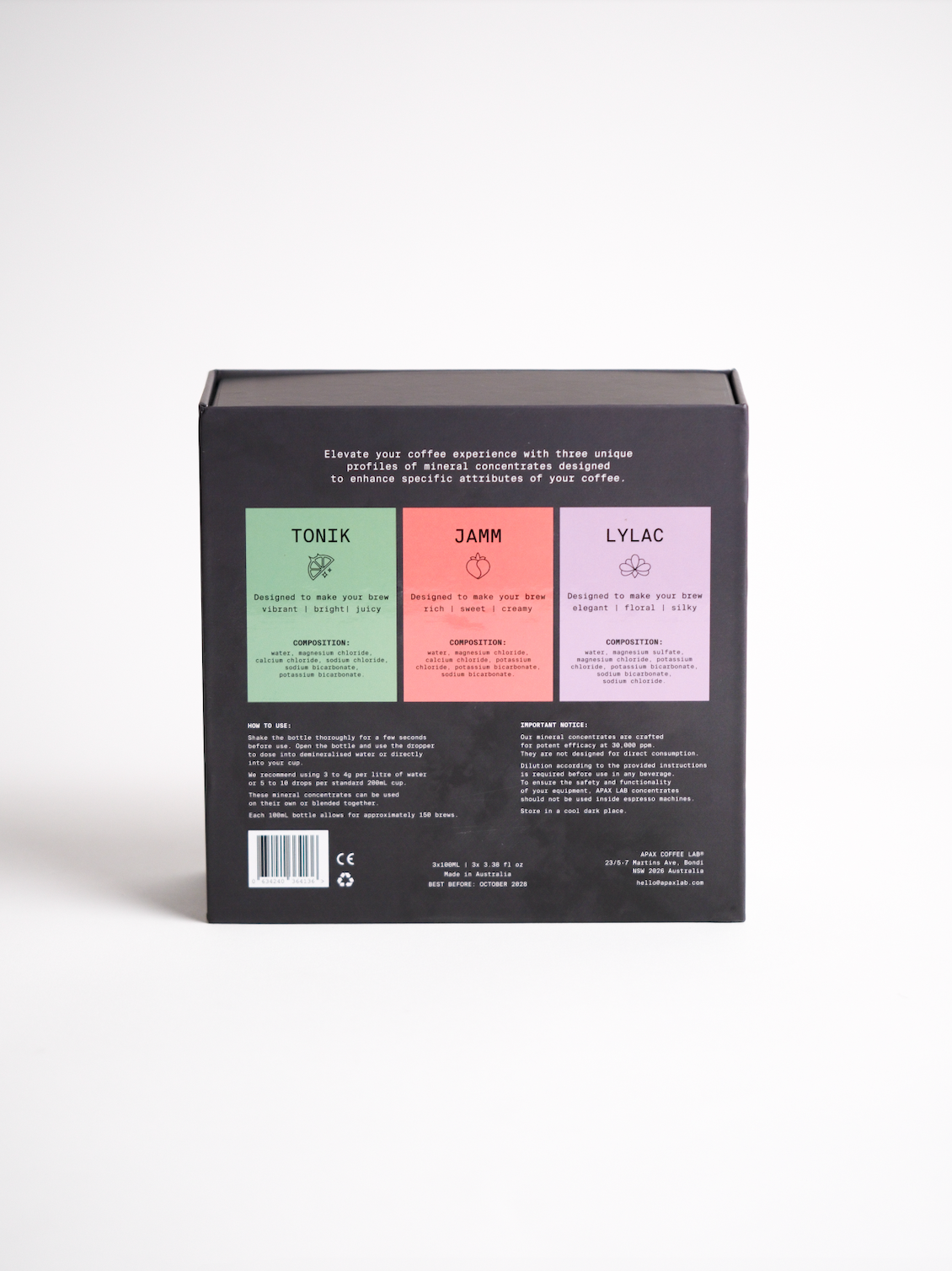 water for coffee mineral concentrate box